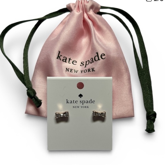 Kate Spade Earrings “Ready Set Bow” Pave’ Studs with Dusty! ♠️